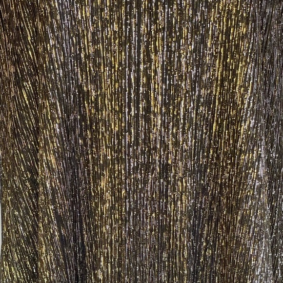 Leslie Fay Gold/Black/Silver Crepe Cocktail Dress Retail $98 Sz 10 - Picture 6 of 8